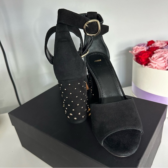 Maje Black block heels Size 37 - Picture 9 of 12